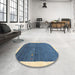 Round Contemporary Dark Gray Modern Rug in a Office, con2774