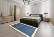 Contemporary Dark Gray Modern Rug in a Bedroom, con2774