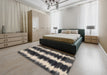 Contemporary Tan Brown Modern Rug in a Bedroom, con2775