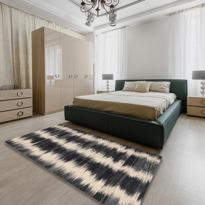 Machine Washable Contemporary Tan Brown Rug in a Bedroom, wshcon2775