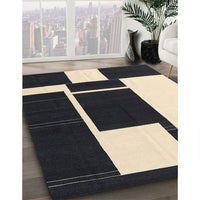 Contemporary Charcoal Black Modern Rug, con2776