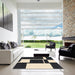 Square Contemporary Charcoal Black Modern Rug in a Living Room, con2776