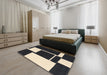 Contemporary Charcoal Black Modern Rug in a Bedroom, con2776