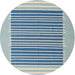 Sideview of Contemporary Blue Ivy Blue Modern Rug, con2777