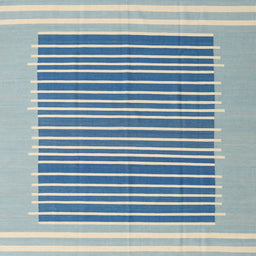 Square Contemporary Blue Ivy Blue Modern Rug, con2777