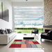 Square Machine Washable Contemporary Red Rug in a Living Room, wshcon2778