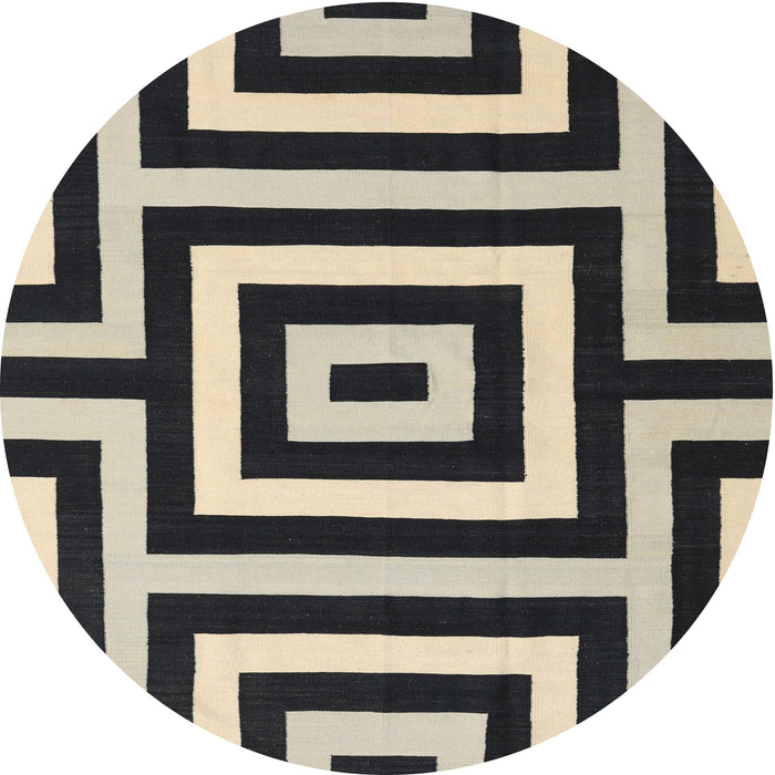 Sideview of Contemporary Charcoal Black Modern Rug, con2780