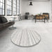 Round Machine Washable Contemporary Silver Pink Rug in a Office, wshcon2781