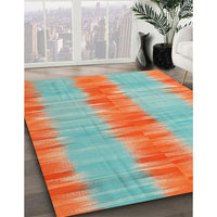 Contemporary Turquoise Green Modern Rug, con2782