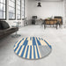 Round Machine Washable Contemporary Gold Rug in a Office, wshcon2787