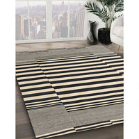 Contemporary Gray Brown Modern Rug, con2788