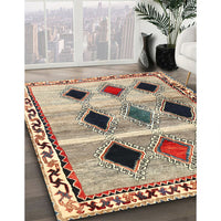 Contemporary Chestnut Brown Modern Rug, con2789