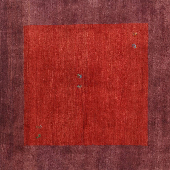 Square Contemporary Red Modern Rug, con2791