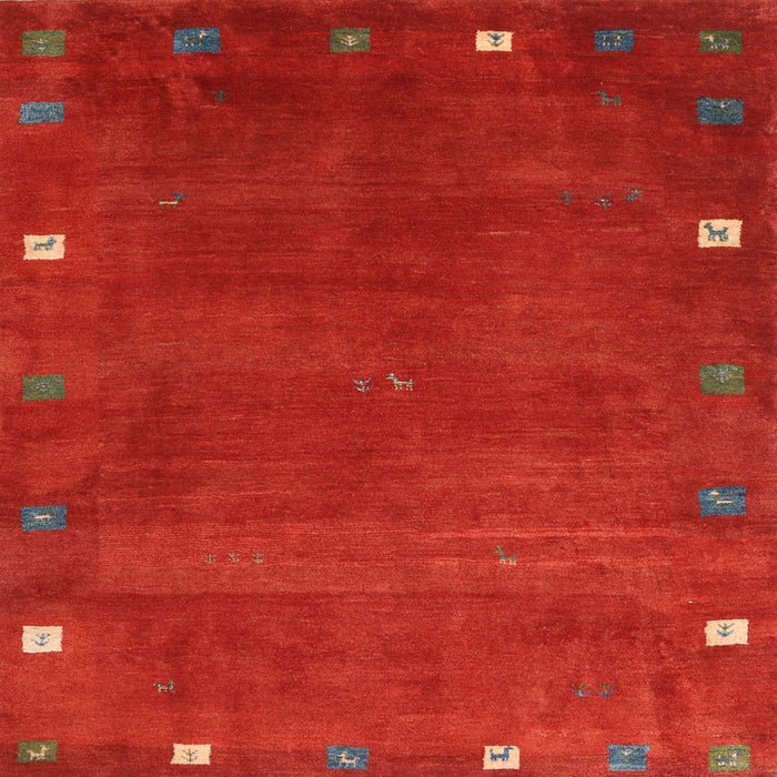 Square Contemporary Red Modern Rug, con2792