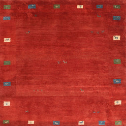 Sideview of Machine Washable Contemporary Red Rug, wshcon2792