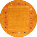 Sideview of Contemporary Dark Orange Modern Rug, con2793