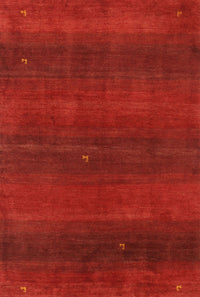 Machine Washable Contemporary Red Rug, wshcon2794