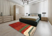 Contemporary Red Modern Rug in a Bedroom, con2795