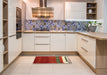 Contemporary Red Modern Rug in a Kitchen, con2795