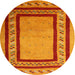 Sideview of Contemporary Dark Orange Modern Rug, con2796