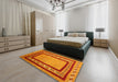 Contemporary Dark Orange Modern Rug in a Bedroom, con2796