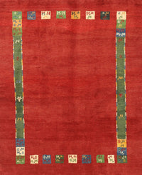 Machine Washable Contemporary Red Rug, wshcon2797