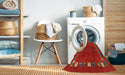 Machine Washable Contemporary Red Rug in a Washing Machine, wshcon2797