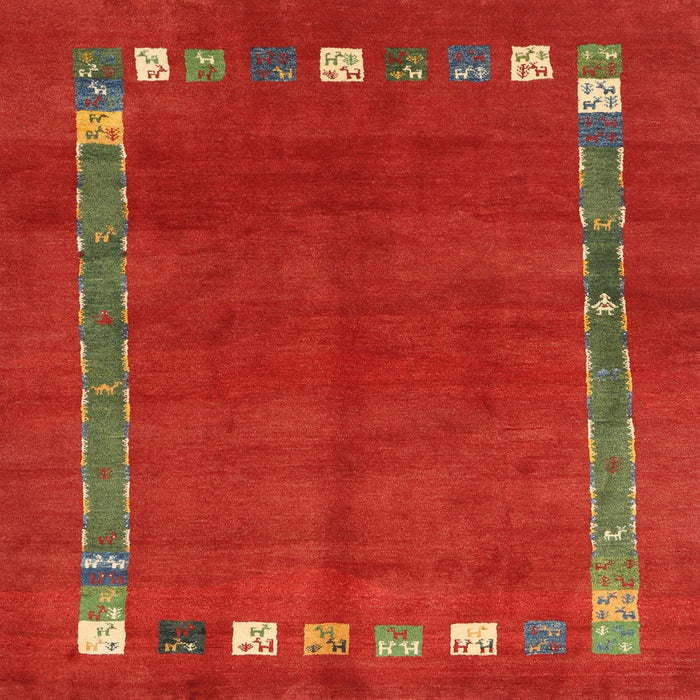 Sideview of Machine Washable Contemporary Red Rug, wshcon2797
