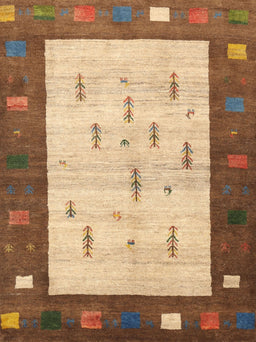 Contemporary Mahogany Brown Modern Rug, con2799