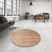 Round Contemporary Red Modern Rug in a Office, con279