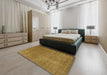 Contemporary Dark Brown Modern Rug in a Bedroom, con27