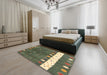 Machine Washable Contemporary Khaki Green Rug in a Bedroom, wshcon2801