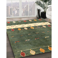 Contemporary Khaki Green Modern Rug, con2801