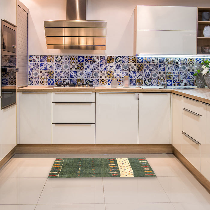 Machine Washable Contemporary Khaki Green Rug in a Kitchen, wshcon2801