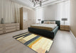 Contemporary Sun Yellow Modern Rug in a Bedroom, con2802