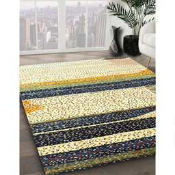 Contemporary Sun Yellow Modern Rug in Family Room, con2802