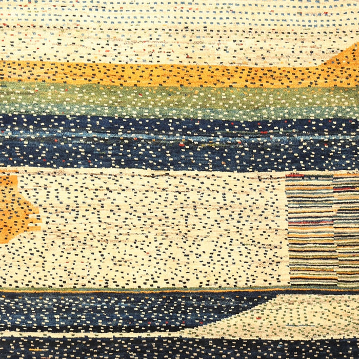 Machine Washable Contemporary Sun Yellow Rug, wshcon2802