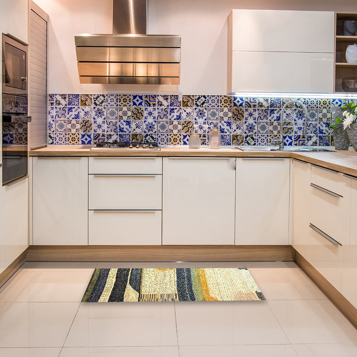 Machine Washable Contemporary Sun Yellow Rug in a Kitchen, wshcon2802