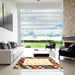 Square Machine Washable Contemporary Sienna Brown Rug in a Living Room, wshcon2803