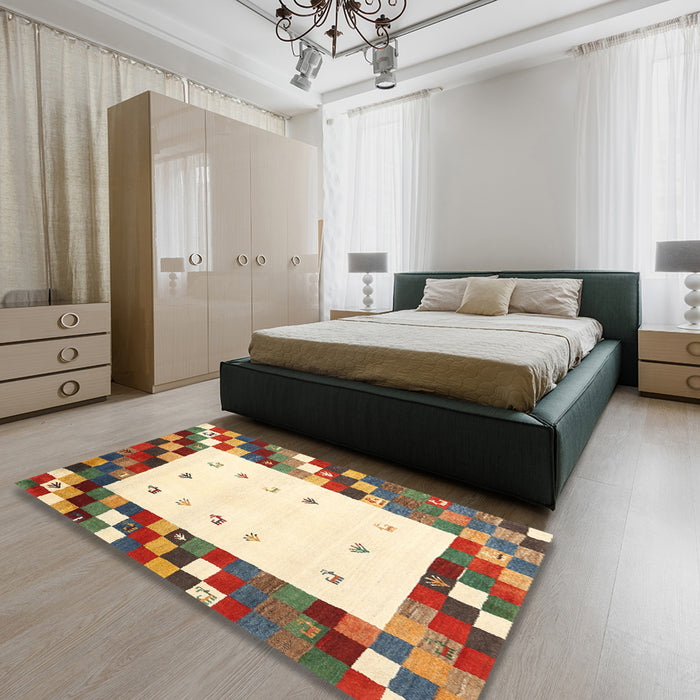 Machine Washable Contemporary Sienna Brown Rug in a Bedroom, wshcon2803
