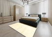 Contemporary Beige Solid Rug in a Bedroom, con2804