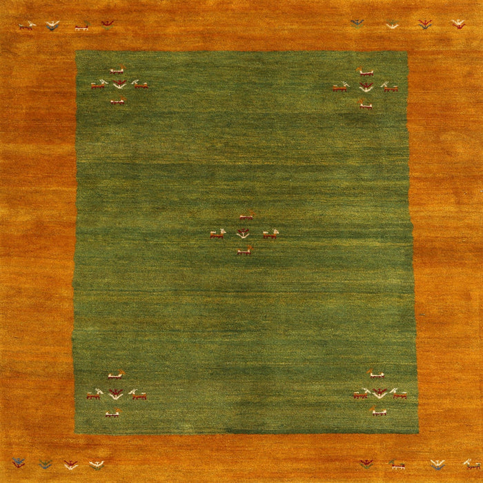 Square Contemporary Mahogany Brown Modern Rug, con2805