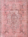 Machine Washable Contemporary Red Rug, wshcon2806