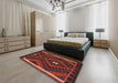 Machine Washable Contemporary Sepia Brown Rug in a Bedroom, wshcon2807