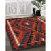 Contemporary Reddish Brown Oriental Rug in Family Room, con2807