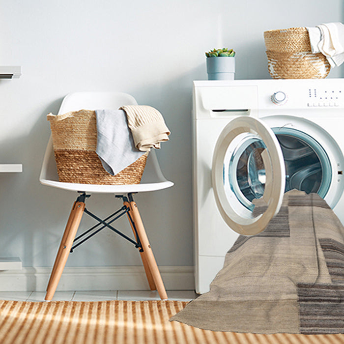 Machine Washable Contemporary Rose Dust Purple Rug in a Washing Machine, wshcon2809