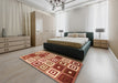 Contemporary Sandy Brown Modern Rug in a Bedroom, con280