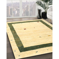 Contemporary Copper Green Solid Rug, con2810