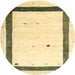 Sideview of Contemporary Copper Green Solid Rug, con2810