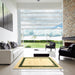 Square Contemporary Copper Green Solid Rug in a Living Room, con2810